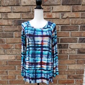 Karen Kane Long Sleeve Multicolor Tunic Top size S